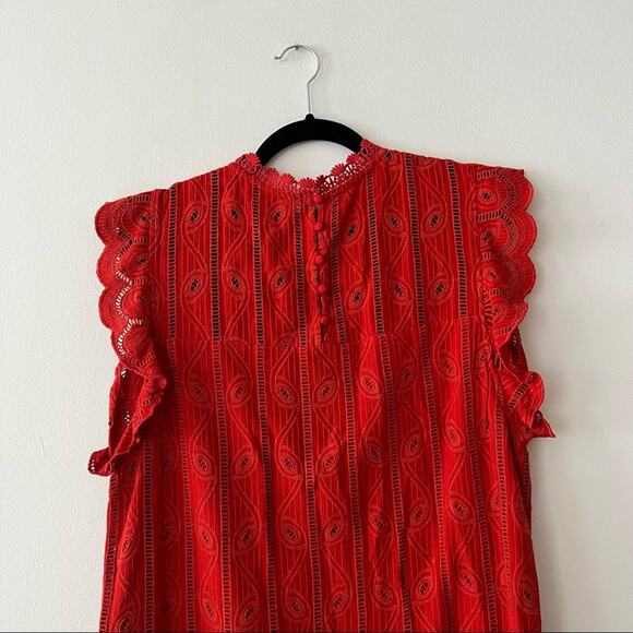 Anthropologie Tularosa Chetna Red Lace Tunic Dress - Picture 5 of 6